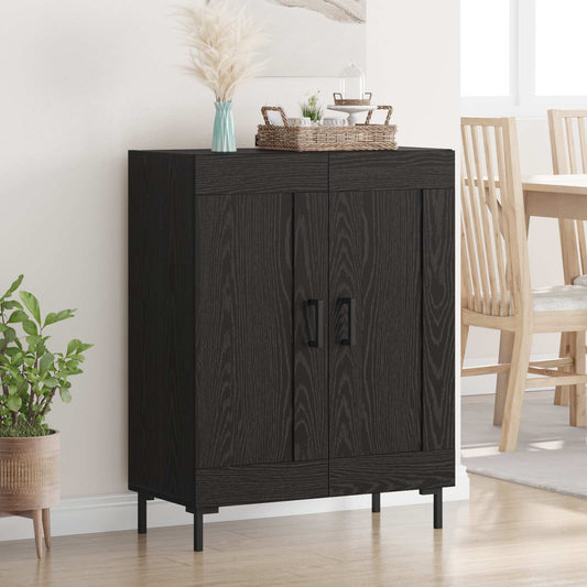 Sideboard Svart Ek 69,5 x 34 x 90 cm Konstruerat trä och järn