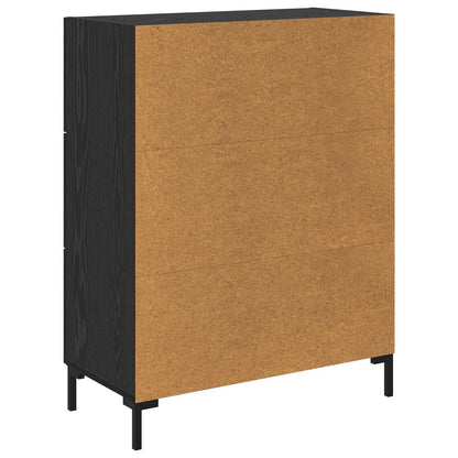 Sideboard med låda Svart ek 69.5 x 34 x 90 cm Konstruerat trä