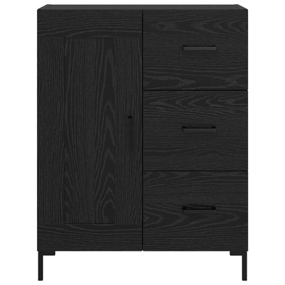 Sideboard med låda Svart ek 69.5 x 34 x 90 cm Konstruerat trä