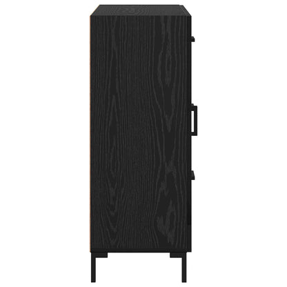 Sideboard med låda Svart ek 69.5 x 34 x 90 cm Konstruerat trä
