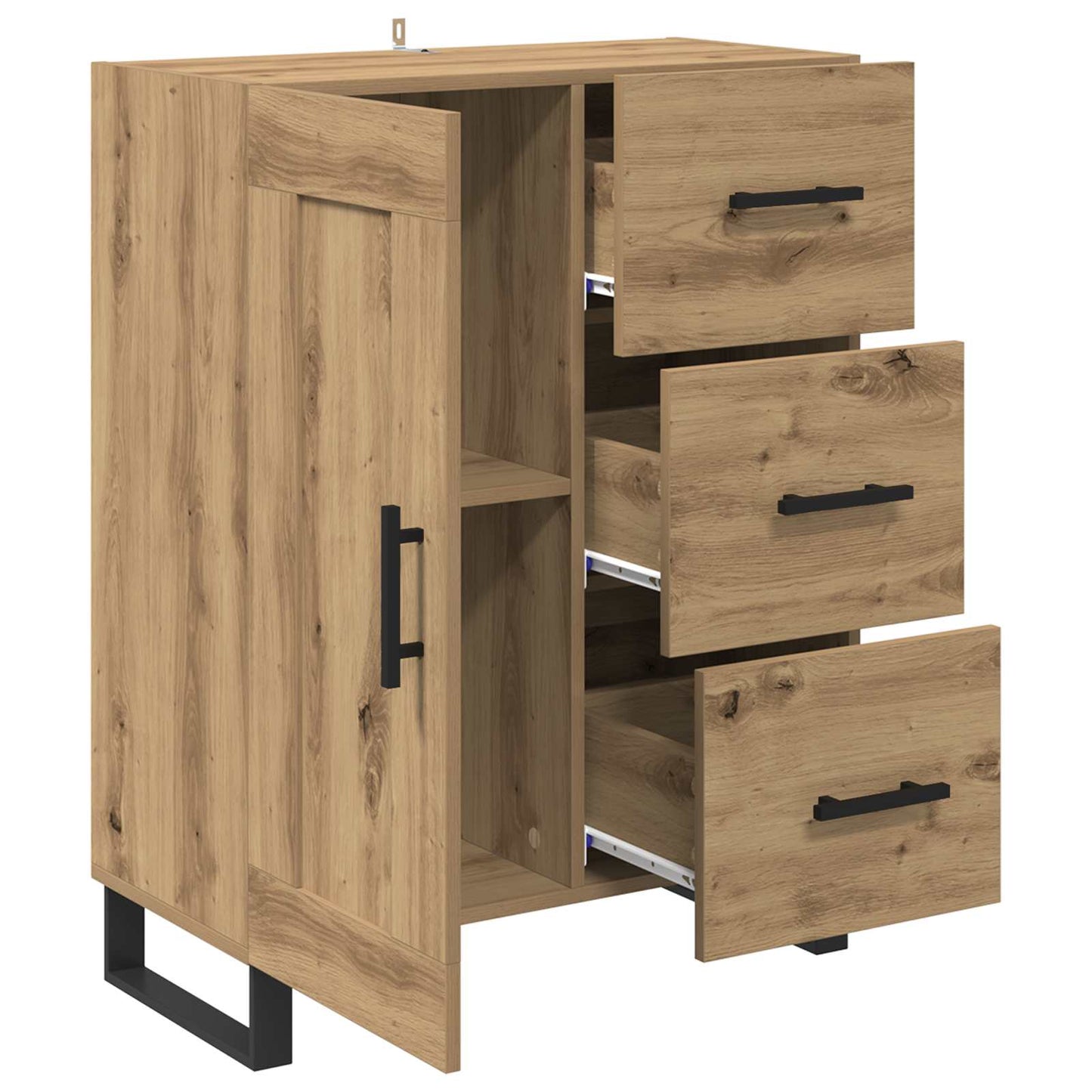 Sideboard Artisan Ek 69,5 x 34 x 90 cm Konstruerat trä och järn