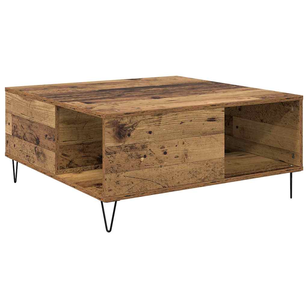 Soffbord Åldrat Trä 80 x 80 x 36,5 cm