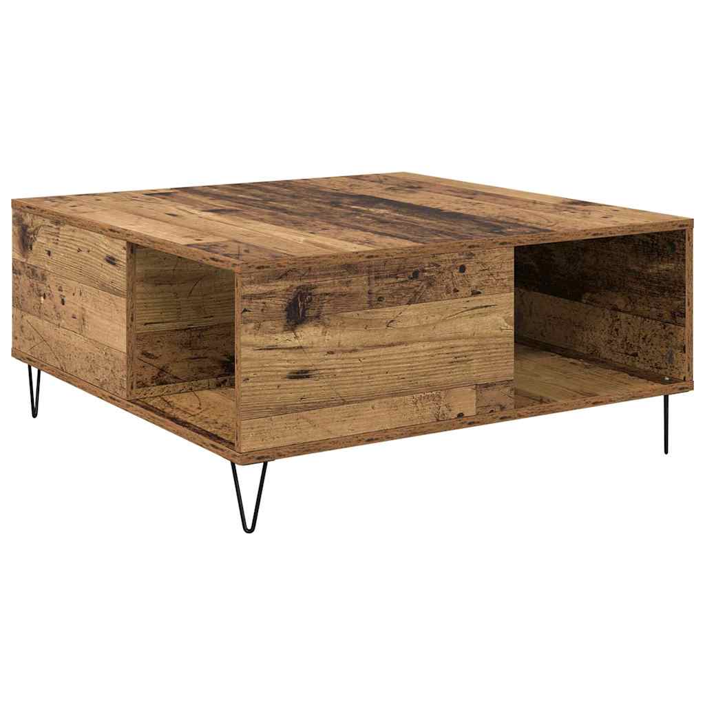 Soffbord Åldrat Trä 80 x 80 x 36,5 cm