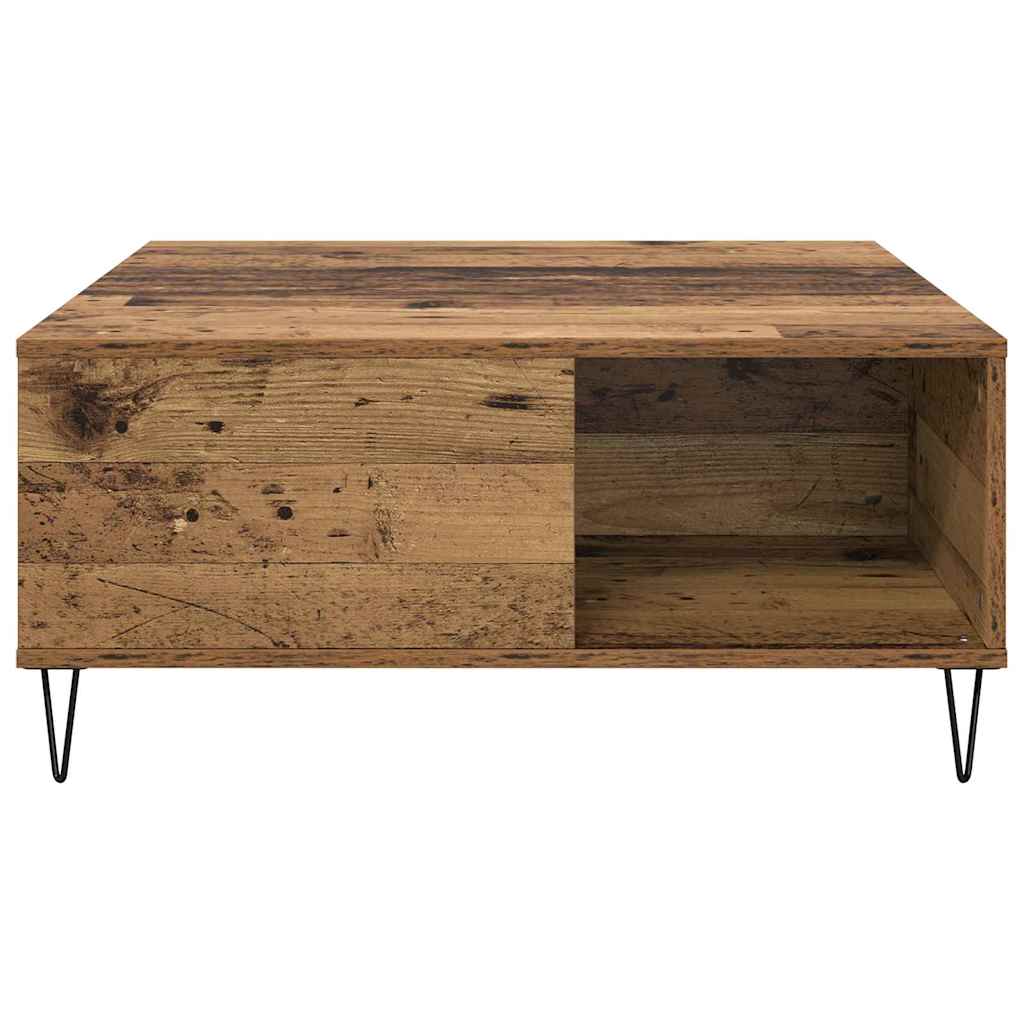 Soffbord Åldrat Trä 80 x 80 x 36,5 cm
