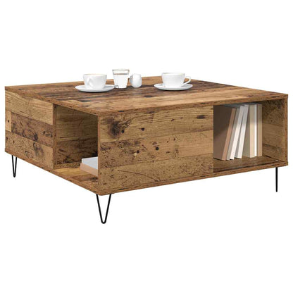Soffbord Åldrat Trä 80 x 80 x 36,5 cm