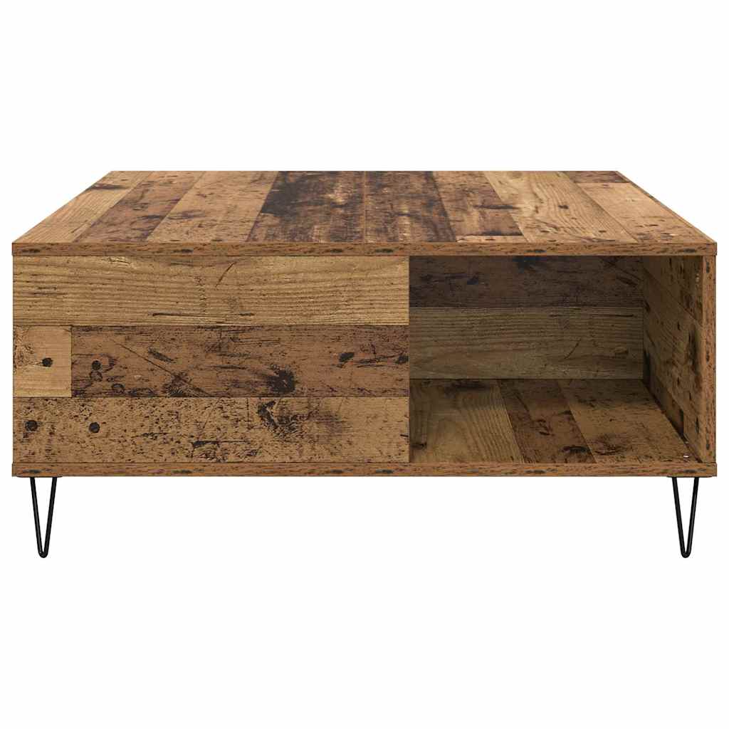 Soffbord Åldrat Trä 80 x 80 x 36,5 cm