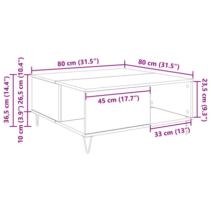 Soffbord Åldrat Trä 80 x 80 x 36,5 cm