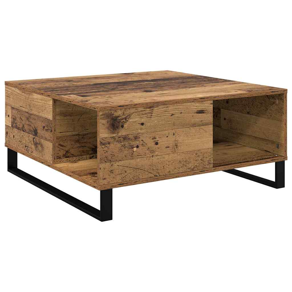 Soffbord Åldrat Trä 80 x 80 x 36,5 cm