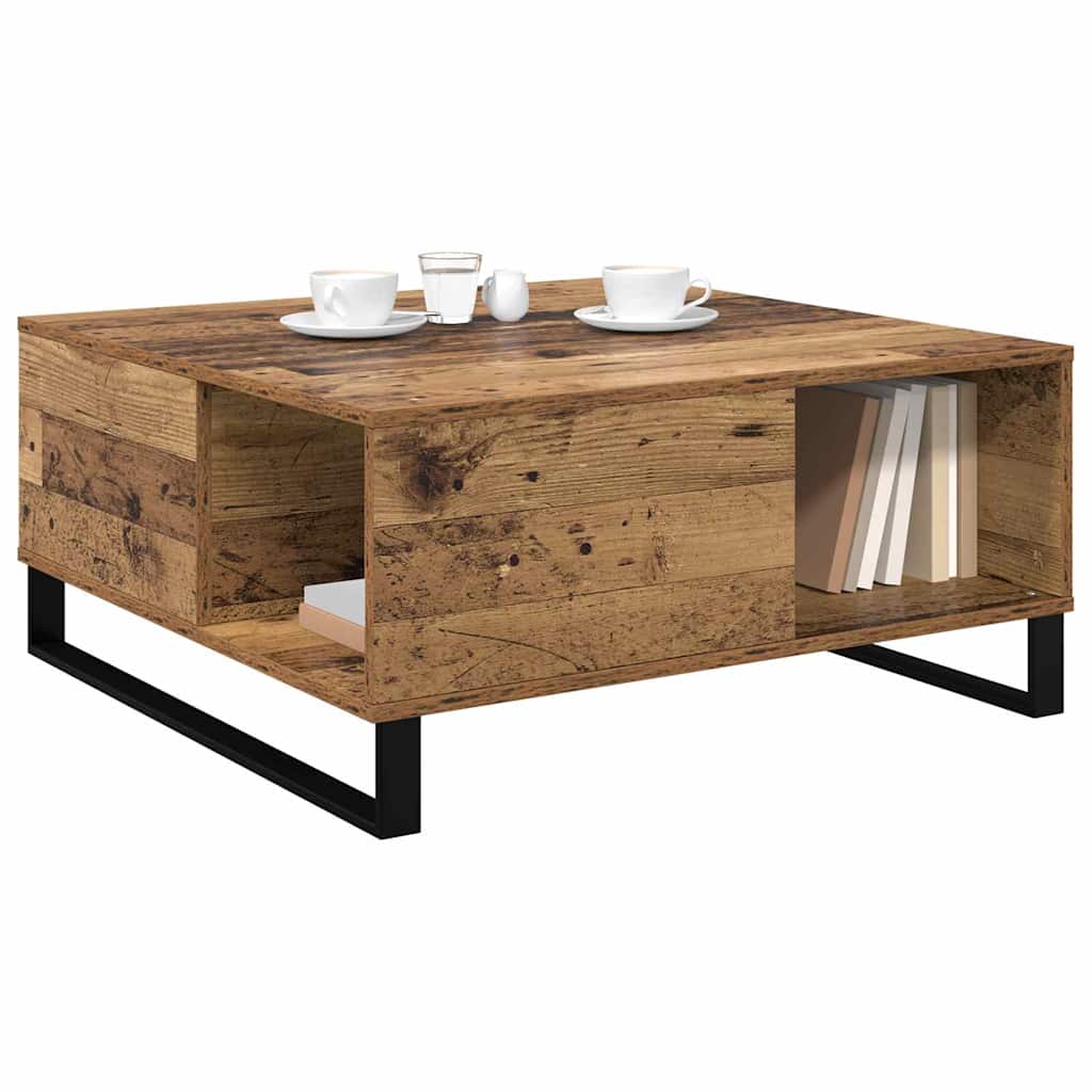 Soffbord Åldrat Trä 80 x 80 x 36,5 cm