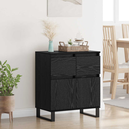 Sideboard Svart Ek 60 x 35 x 70 cm Konstruerat trä och järn