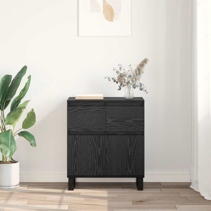 Sideboard Svart Ek 60 x 35 x 70 cm Konstruerat trä och järn