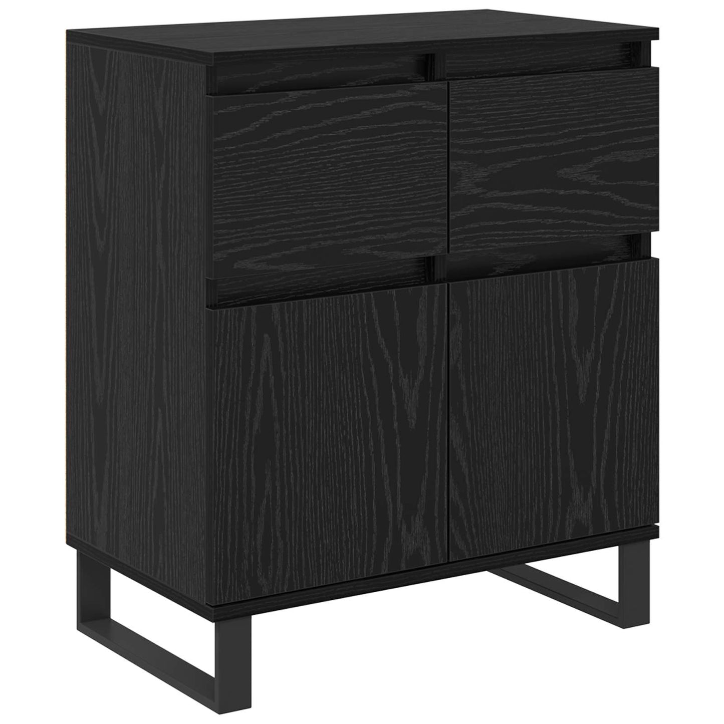 Sideboard Svart Ek 60 x 35 x 70 cm Konstruerat trä och järn