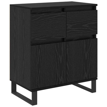 Sideboard Svart Ek 60 x 35 x 70 cm Konstruerat trä och järn