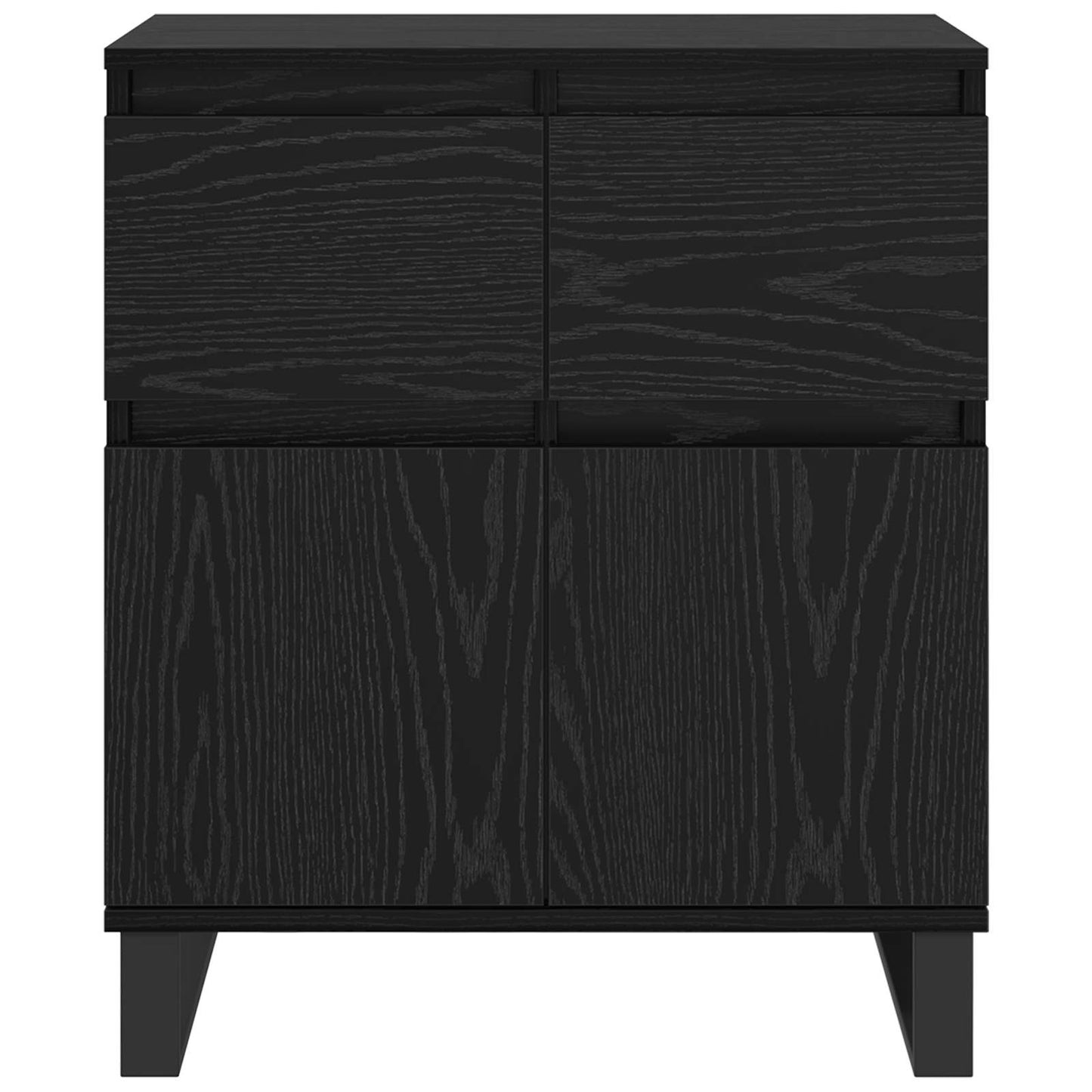 Sideboard Svart Ek 60 x 35 x 70 cm Konstruerat trä och järn