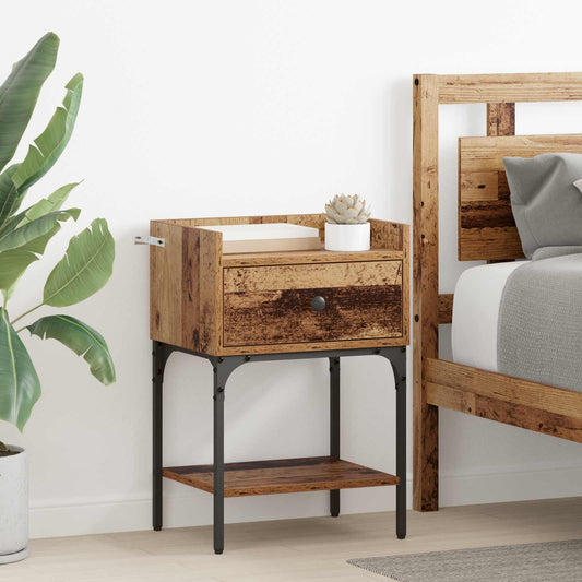 Sängbord 2 pcs Gammalt trä 40 x 29 x 60 cm Konstruerat trä