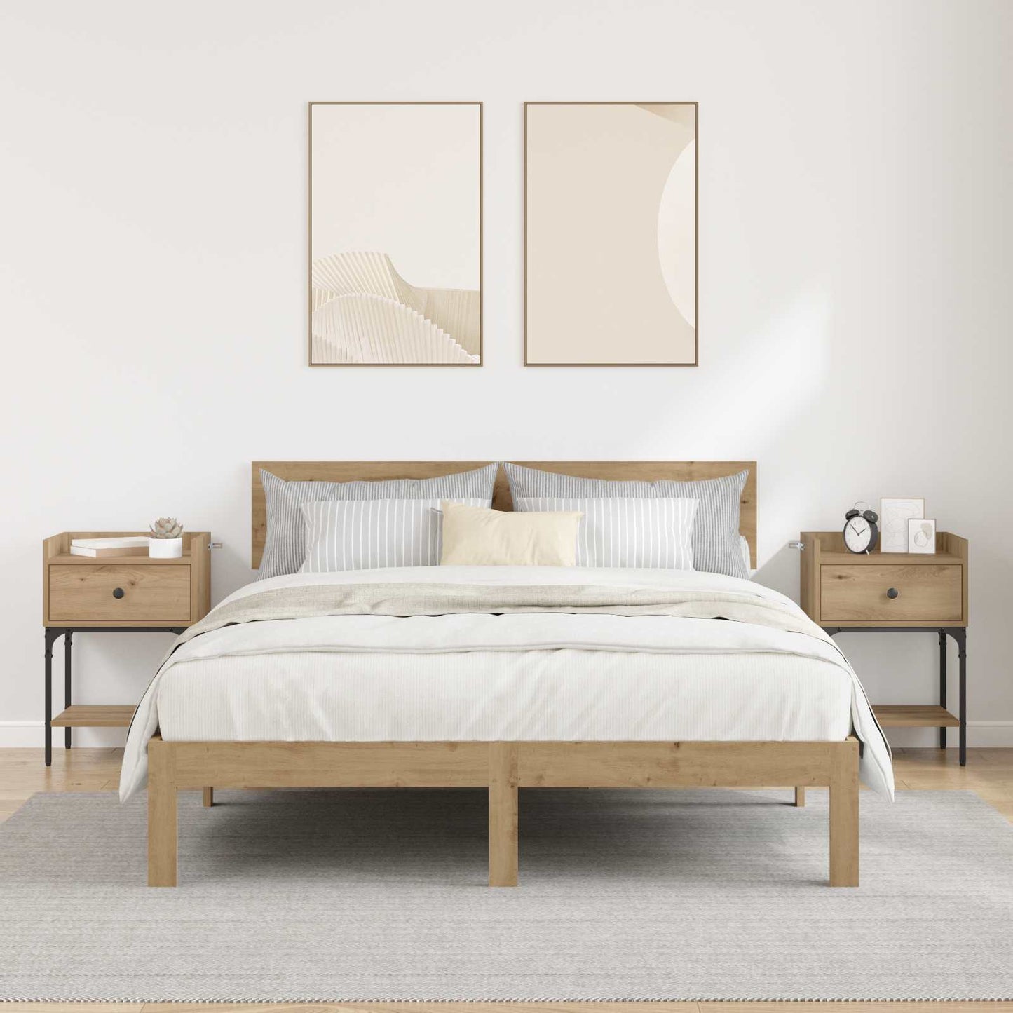 Sängbord 2 pcs Artisan Ek 40 x 29 x 60 cm Konstruerat trä