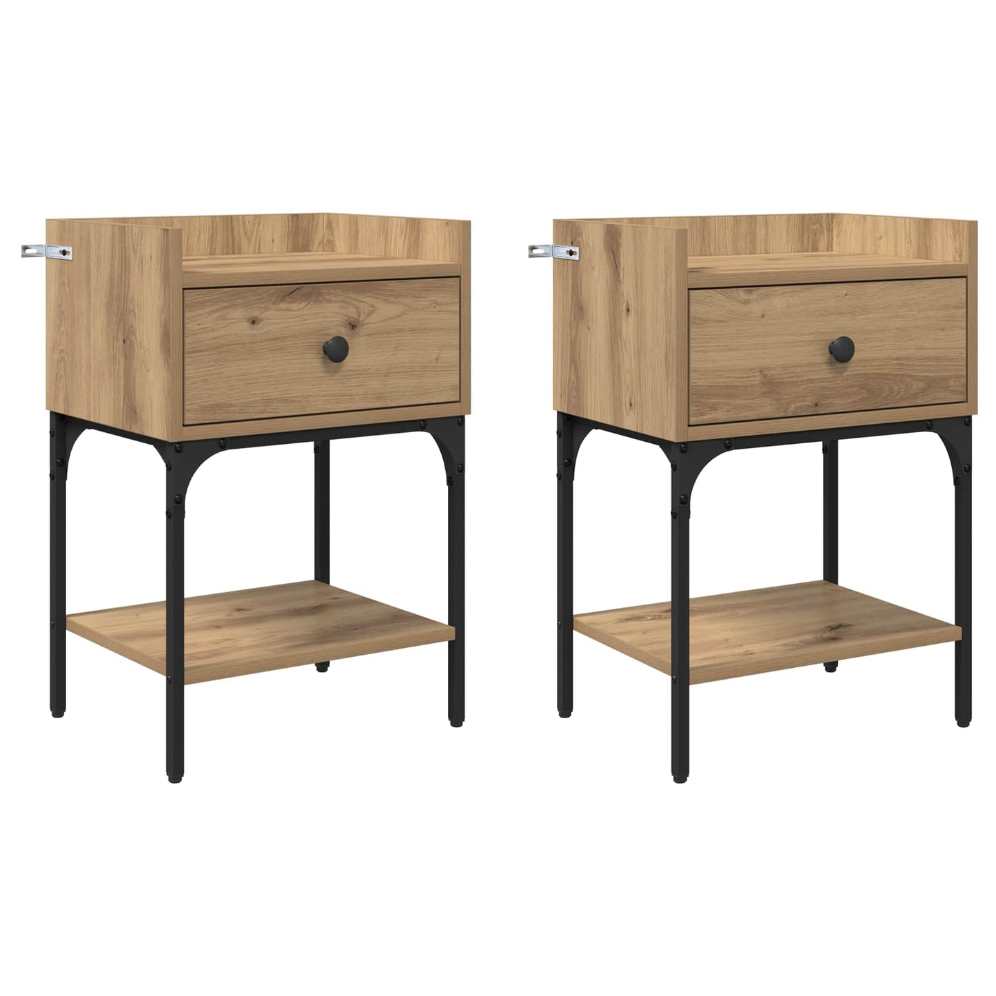 Sängbord 2 pcs Artisan Ek 40 x 29 x 60 cm Konstruerat trä