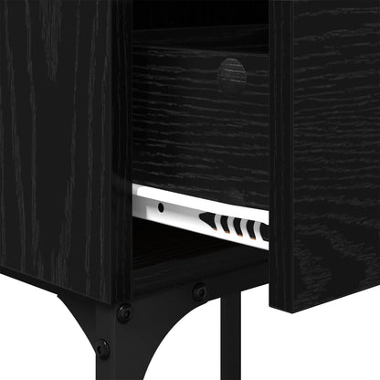 Sängbord 2 pcs Svart Ek 40 x 29 x 60 cm Konstruerat trä