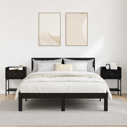 Sängbord 2 pcs Svart Ek 40 x 29 x 60 cm Konstruerat trä