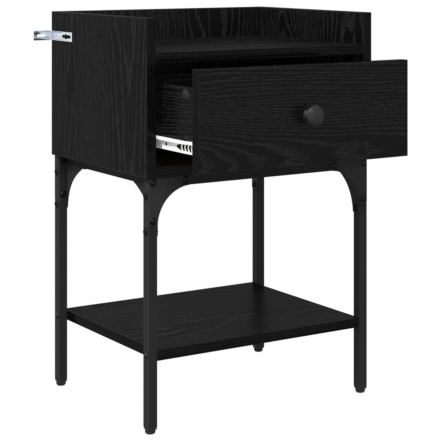 Sängbord 2 pcs Svart Ek 40 x 29 x 60 cm Konstruerat trä