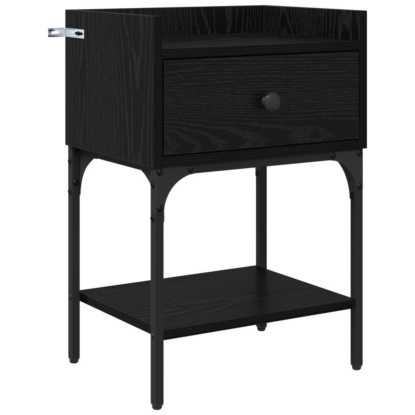 Sängbord 2 pcs Svart Ek 40 x 29 x 60 cm Konstruerat trä