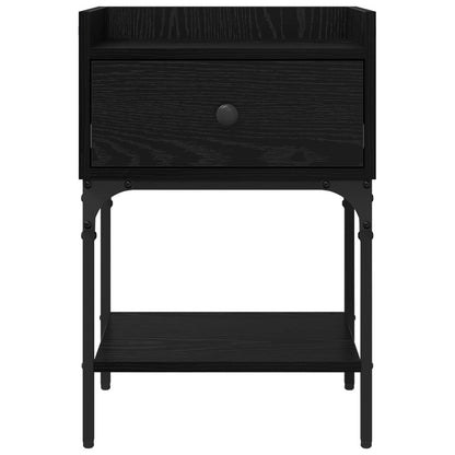 Sängbord 2 pcs Svart Ek 40 x 29 x 60 cm Konstruerat trä