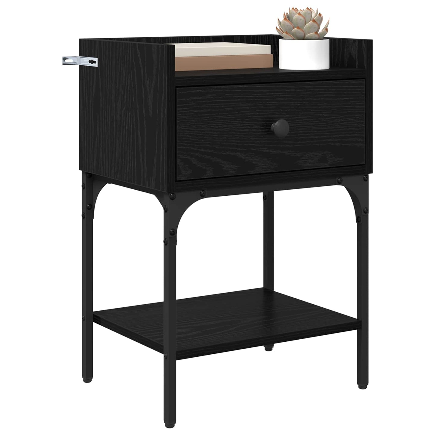 Sängbord 2 pcs Svart Ek 40 x 29 x 60 cm Konstruerat trä