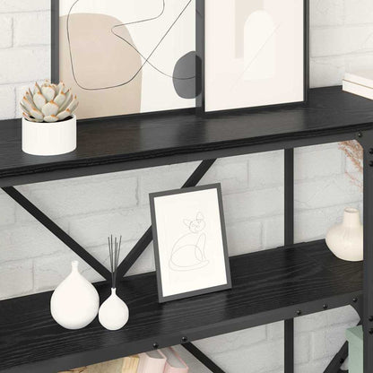 Avlastningsbord Konsollbord Svart Ek med hylla med lagring Svart Ek 160 x 30 x 75 cm