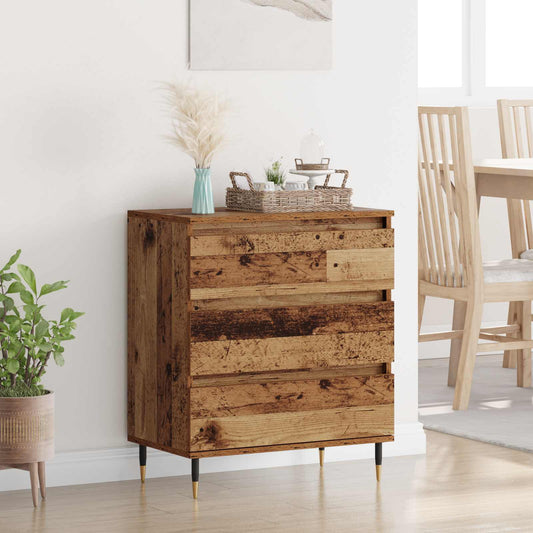 Sideboard med låda Gammalt trä 60 x 35 x 70 cm Konstruerat trä