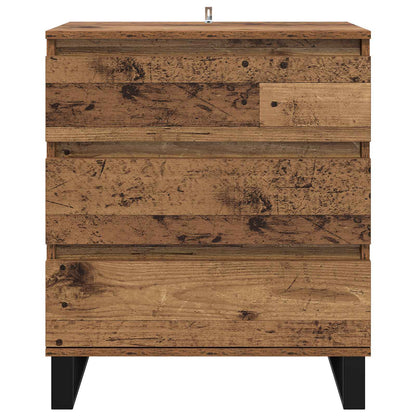 Sideboard med låda Gammalt trä 60 x 35 x 70 cm Konstruerat trä