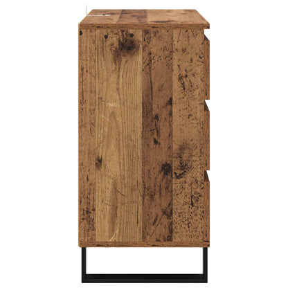 Sideboard med låda Gammalt trä 60 x 35 x 70 cm Konstruerat trä