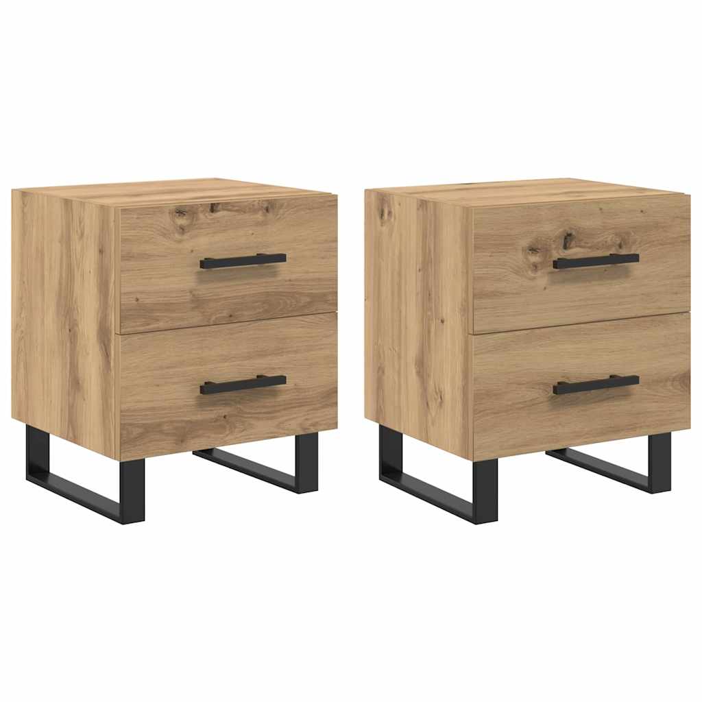 Nattduksbord 2 pcs Artisan Ek 40 x 35 x 47,5 cm Konstruerat trä