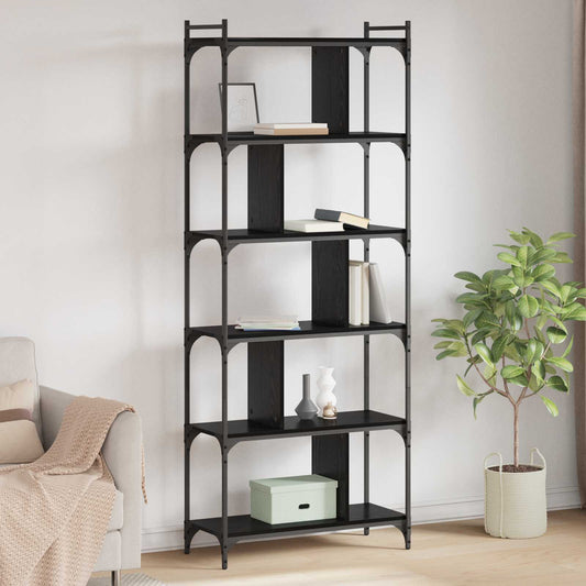 Bokhylla Svart ek 76 x 32 x 192 cm Konstruerat trä