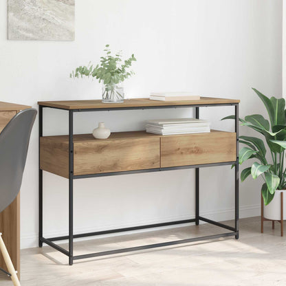 Konsolbord med låda Artisan Ek 100 x 40 x 75 cm Konstruerat trä