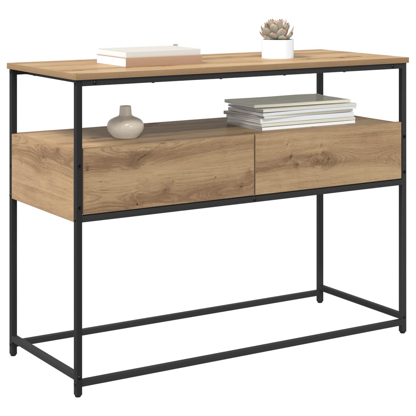 Konsolbord med låda Artisan Ek 100 x 40 x 75 cm Konstruerat trä