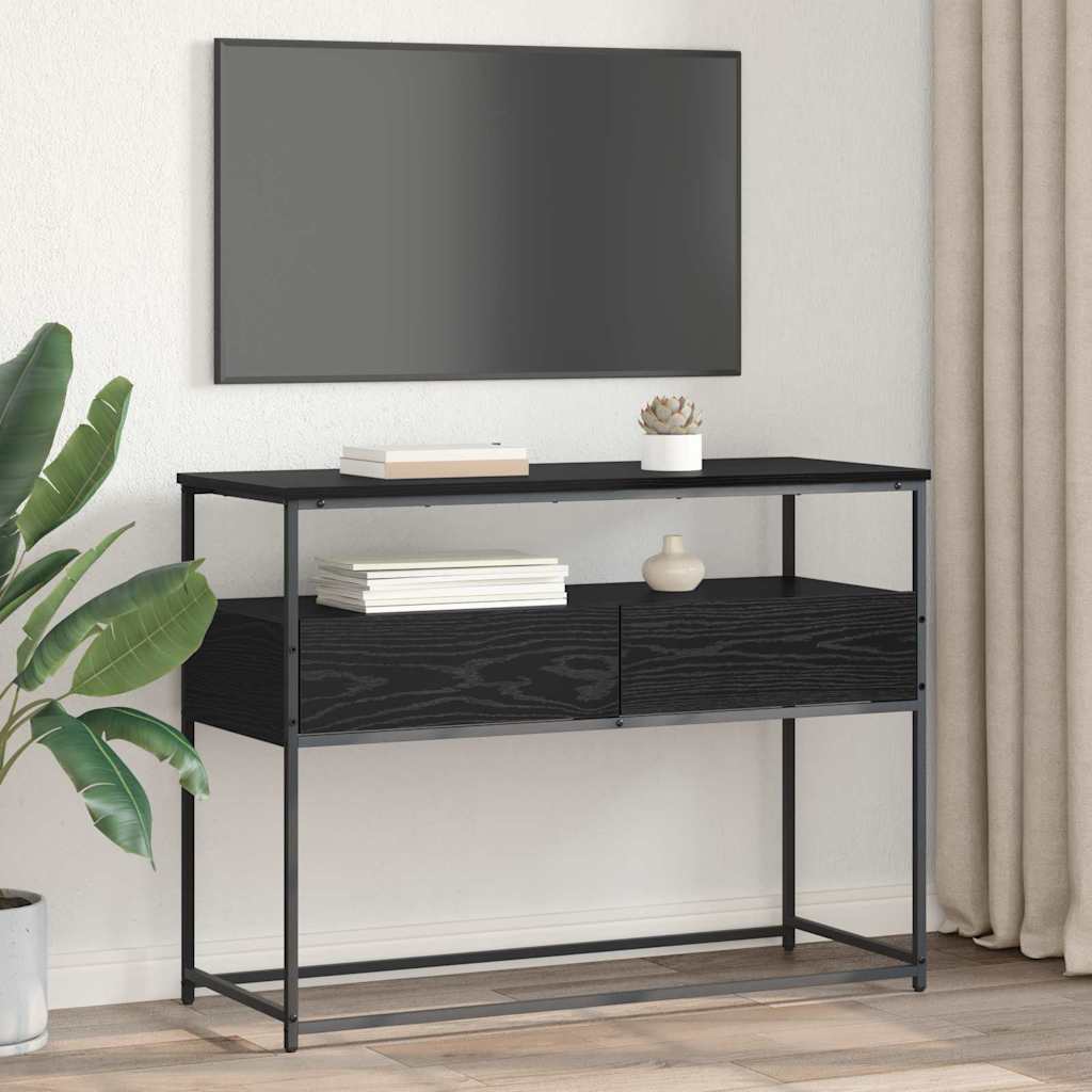 Avlastningsbord Konsollbord Svart Ek med låda Svart Ek 100 x 40 x 75 cm
