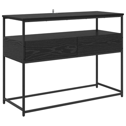 Avlastningsbord Konsollbord Svart Ek med låda Svart Ek 100 x 40 x 75 cm