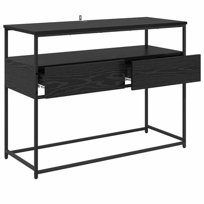Avlastningsbord Konsollbord Svart Ek med låda Svart Ek 100 x 40 x 75 cm