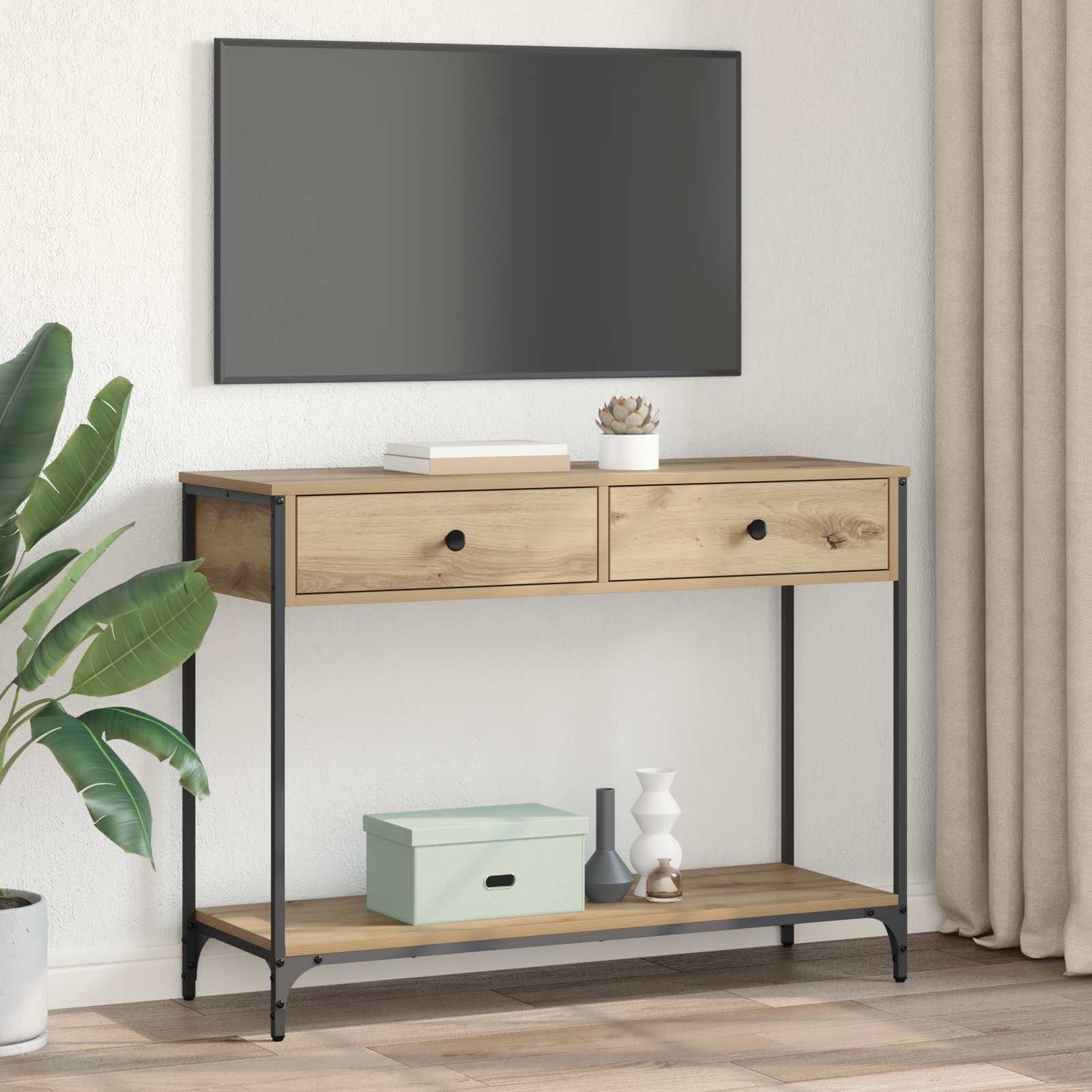 Konsolbord Artisan Ek 100 x 34,5 x 75 cm Konstruerat trä