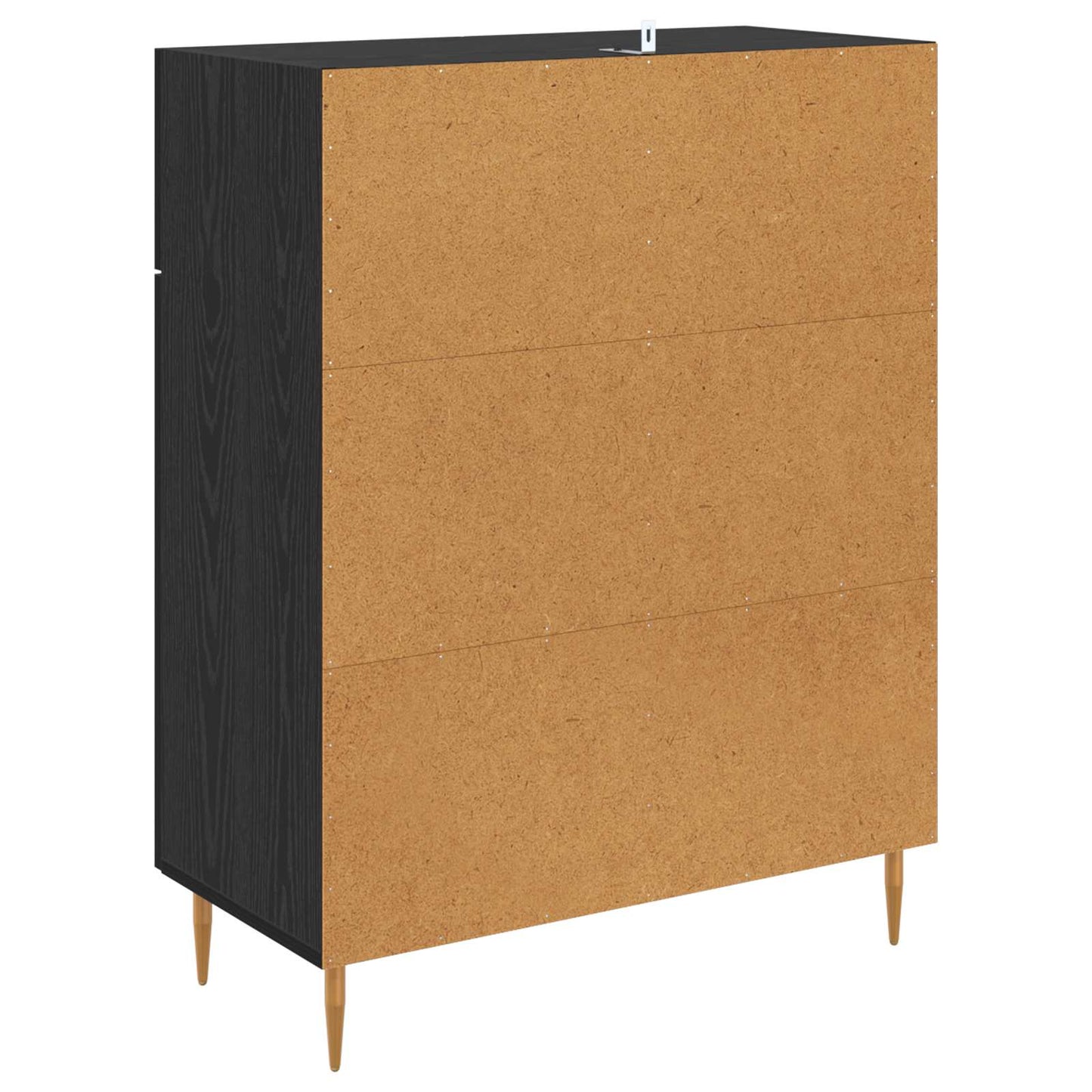 Sideboard med låda Svart Ek 69,5 x 34 x 90 cm Konstruerat trä