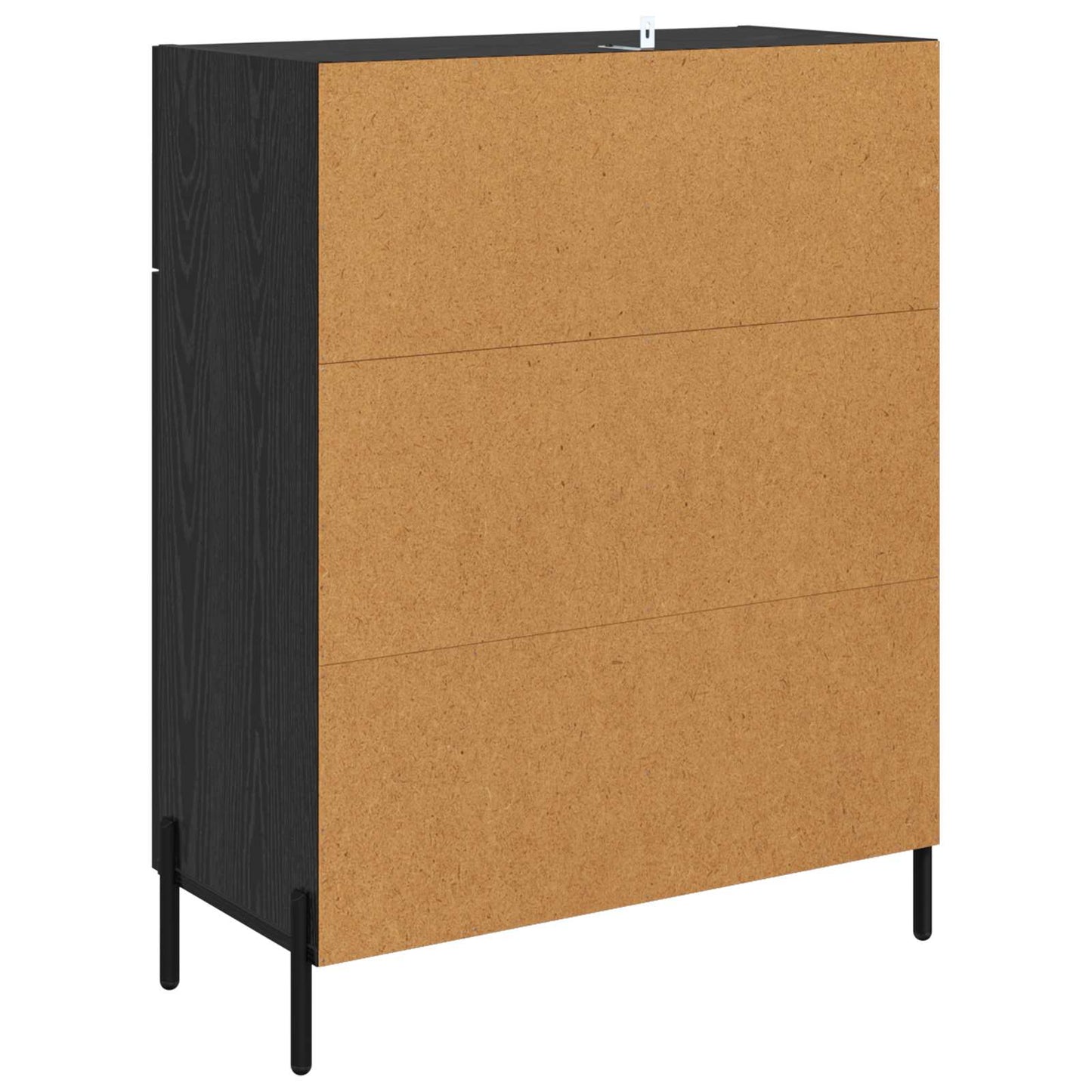 Sideboard med låda Svart Ek 69,5 x 34 x 90 cm Konstruerat trä