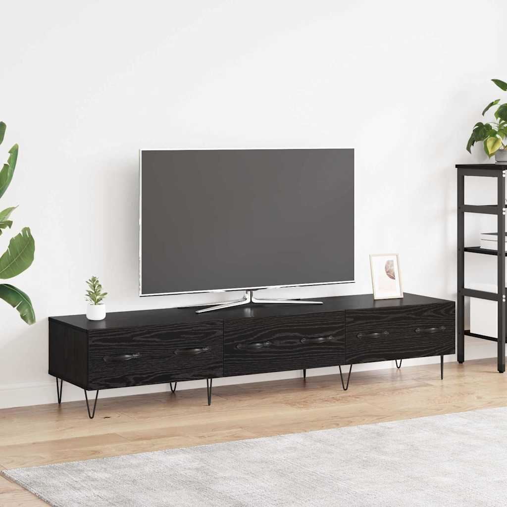 TV-Möbel Svart Ek TV-skåp med låda 150 x 36 x 30 cm
