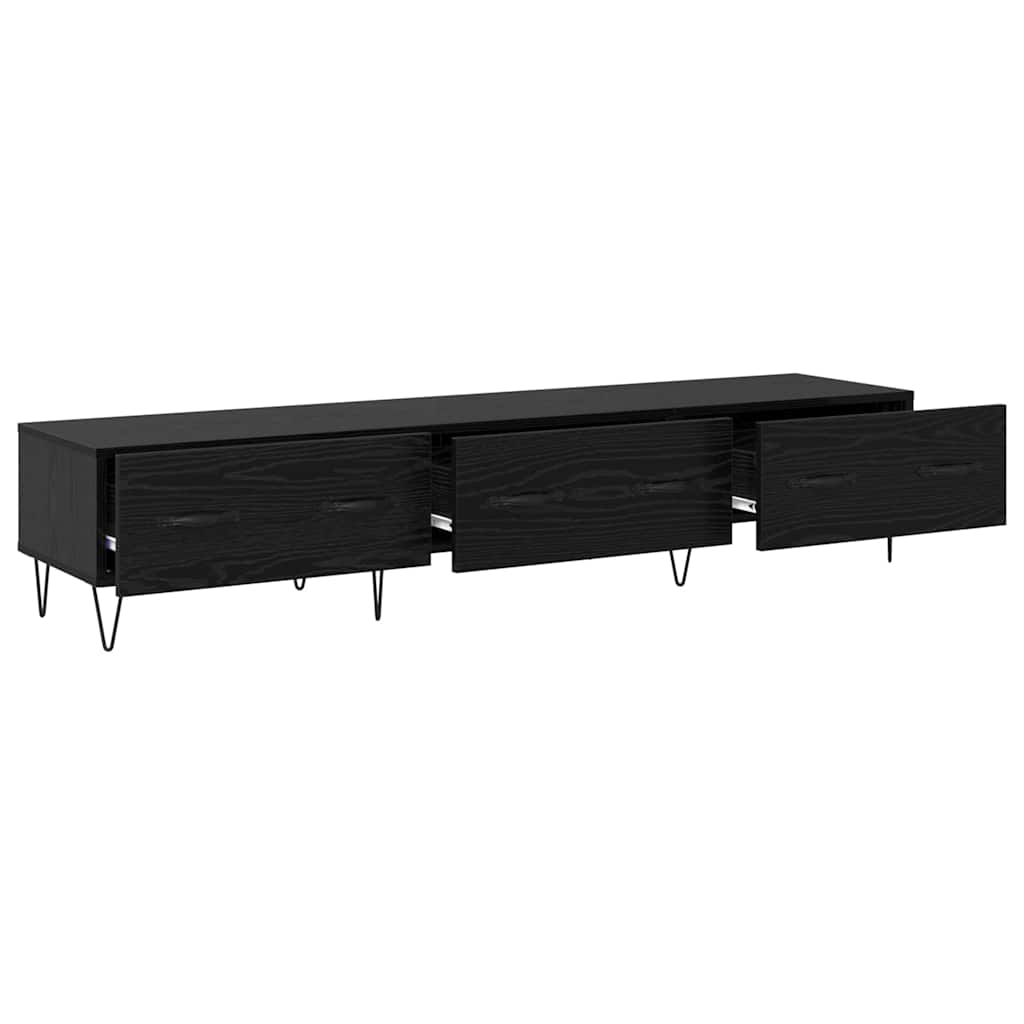 TV-Möbel Svart Ek TV-skåp med låda 150 x 36 x 30 cm