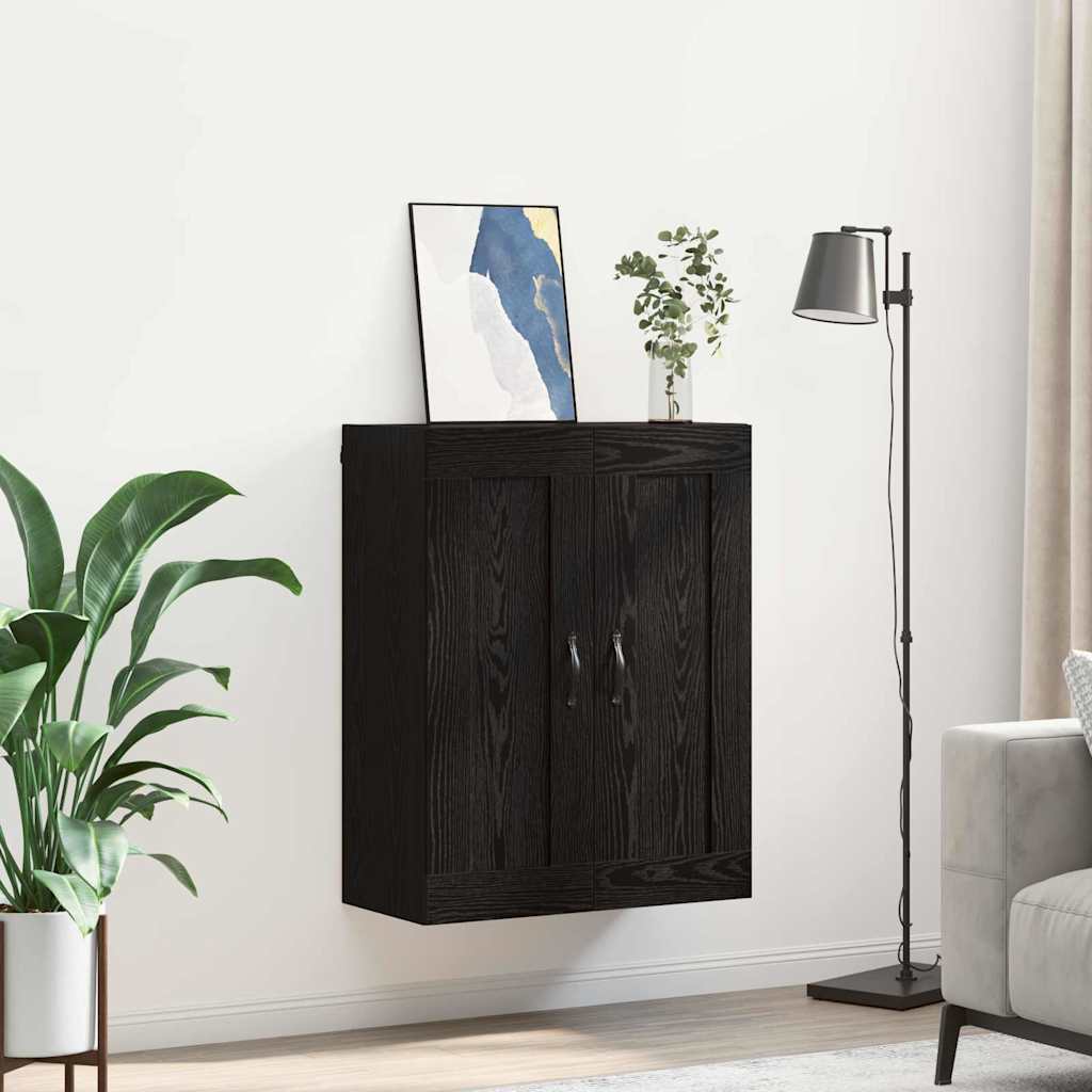 Väggskåp Svart Ek 69,5 x 34 x 90 cm