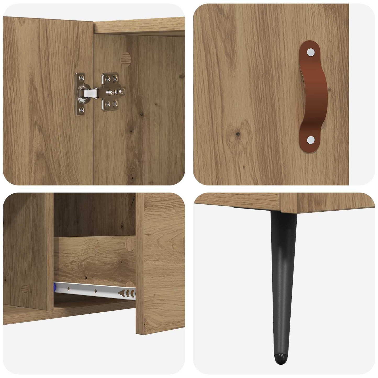 Sideboard med låda Artisan Ek 100 x 36 x 60 cm Konstruerat trä