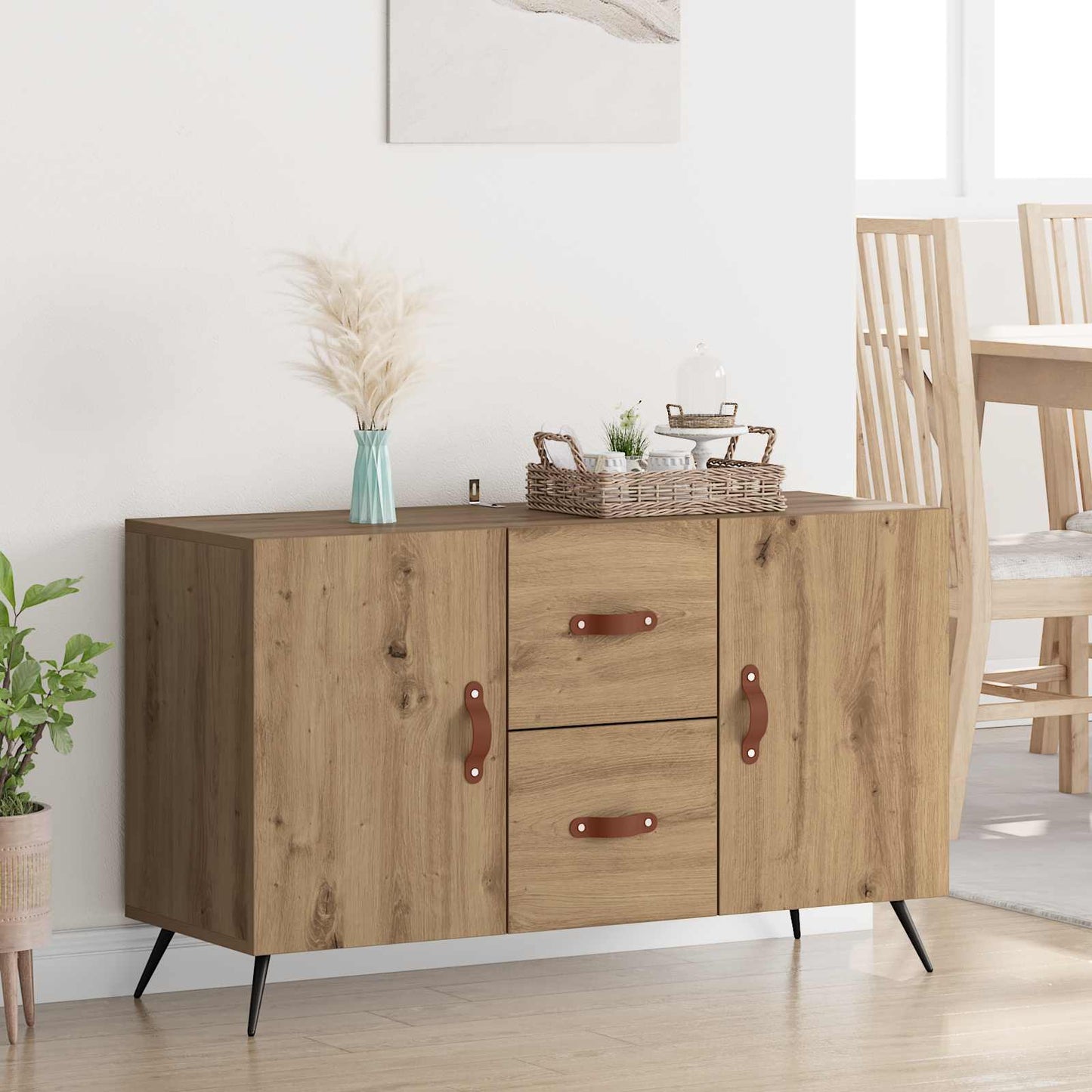 Sideboard med låda Artisan Ek 100 x 36 x 60 cm Konstruerat trä