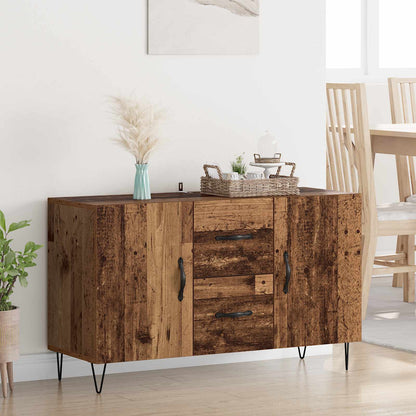 Sideboard med låda Gammalt trä 100 x 36 x 60 cm Konstruerat trä
