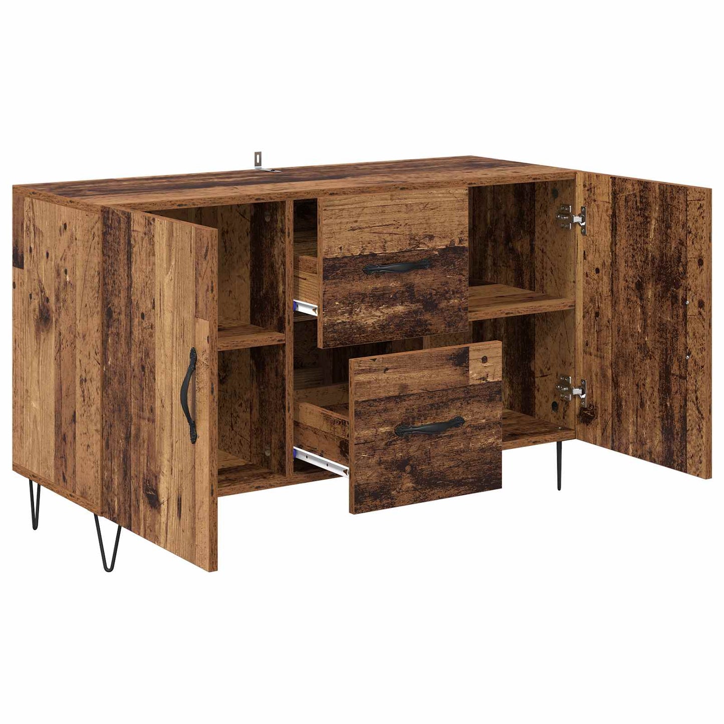Sideboard med låda Gammalt trä 100 x 36 x 60 cm Konstruerat trä