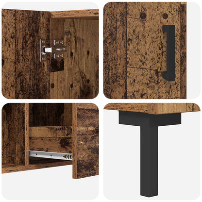 Sideboard med låda Gammalt trä 100 x 36 x 60 cm Konstruerat trä