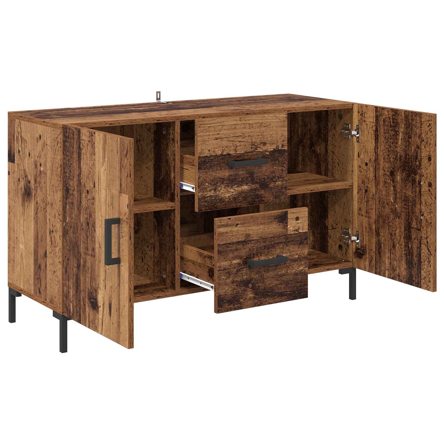 Sideboard med låda Gammalt trä 100 x 36 x 60 cm Konstruerat trä